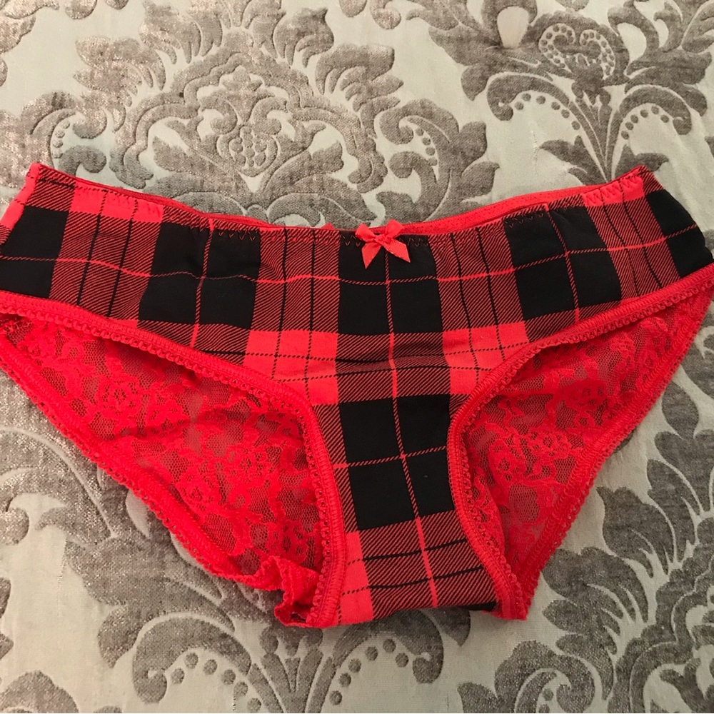 Red and black plaid Victoria’s Secret panty